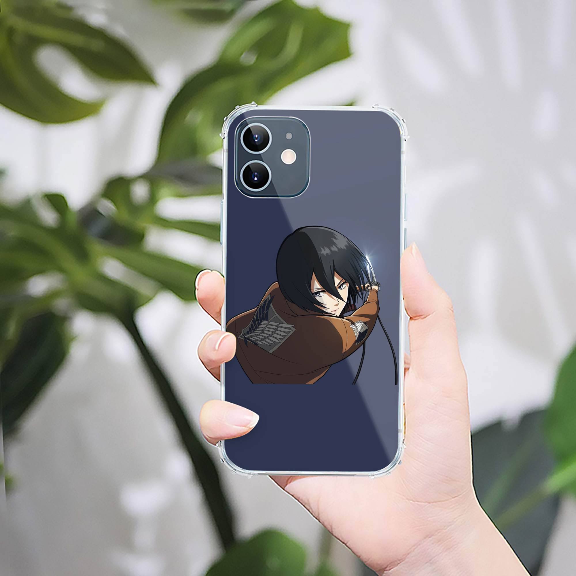 （画像用） 進撃の巨人 ミカサ·アッカーマン Attack on Titan Mikasa Ackerman 【iPhone 12シリーズ対応】透明スマホケース（クリアソフトケース）
